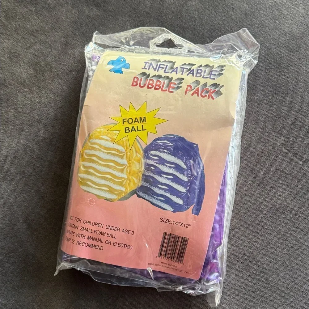 Purple Inflatable Bubble BackPack Foam Ball New in Packaging One Size NEW